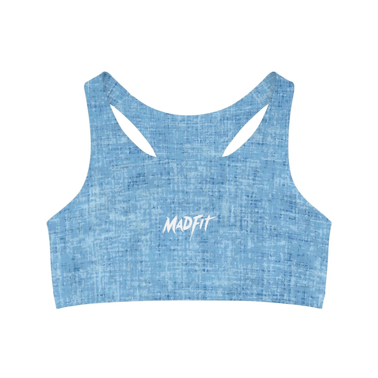 Sky Blue Heathered Seamless Sports Bra