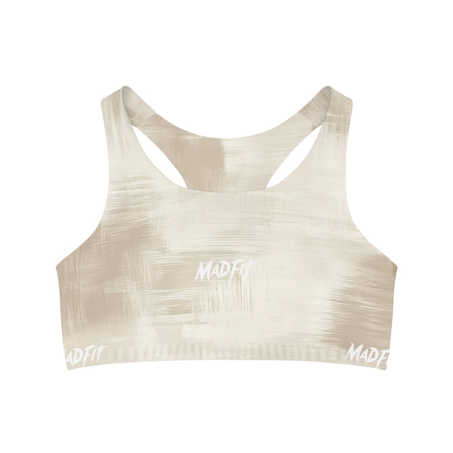 Beige Brushed Seamless Sports Bra