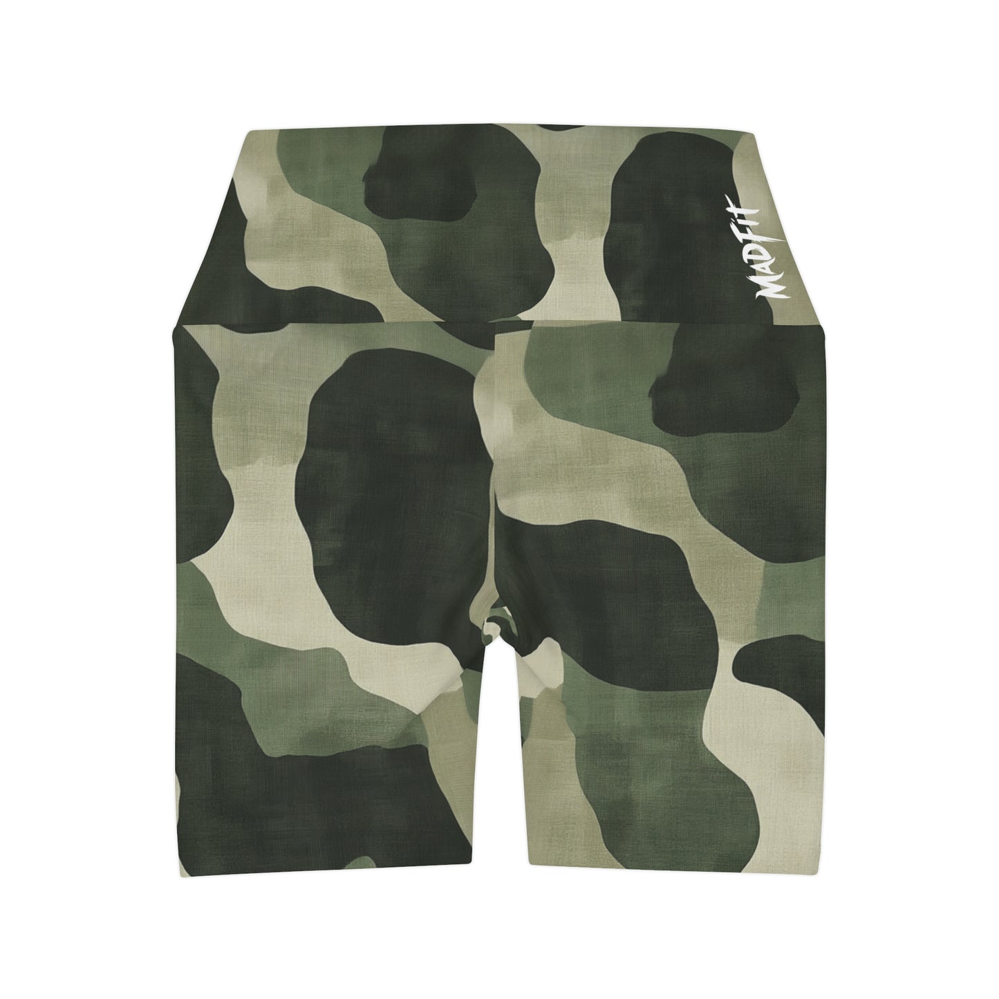 Olive Green Camo High Waisted Shorts