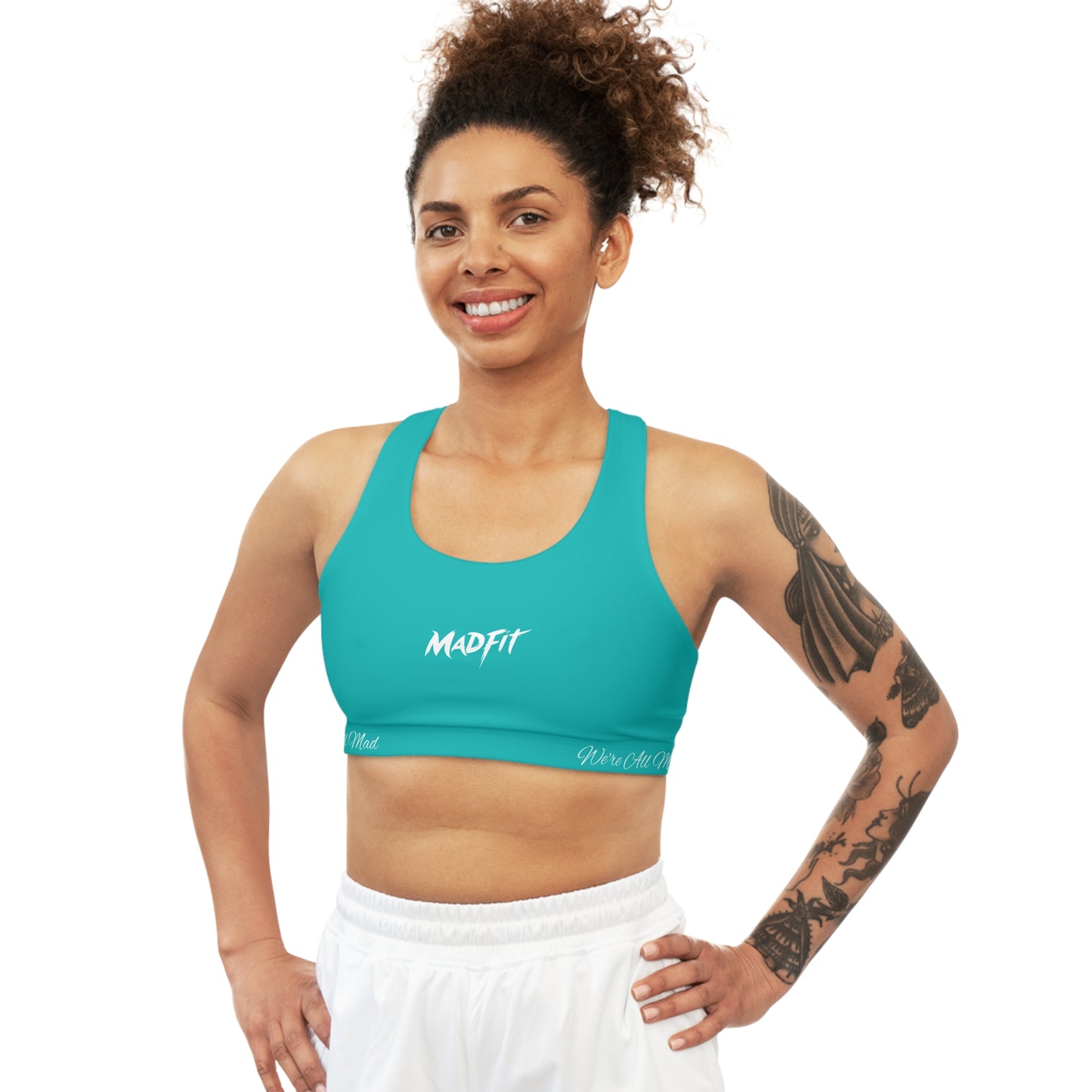 Teal MadFit Seamless Sports Bra