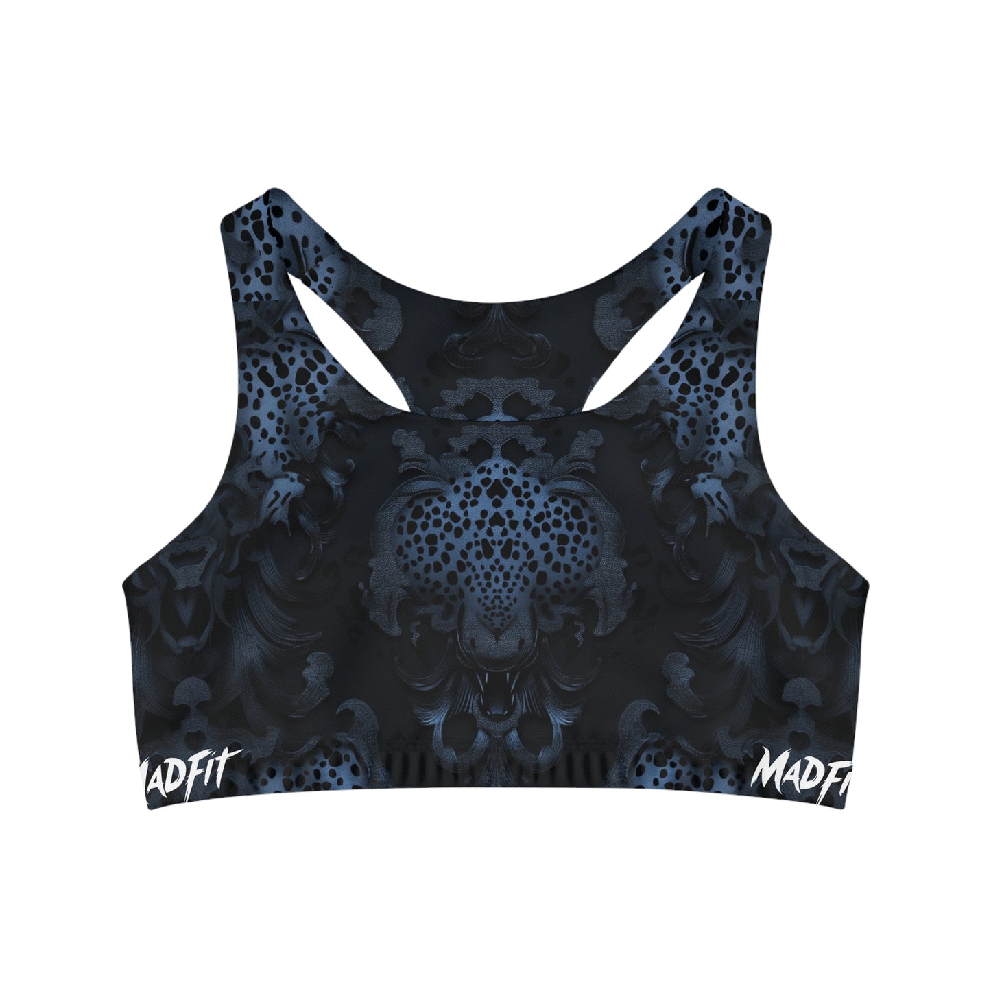 Steel Blue Night Stalker Seamless Sports Bra