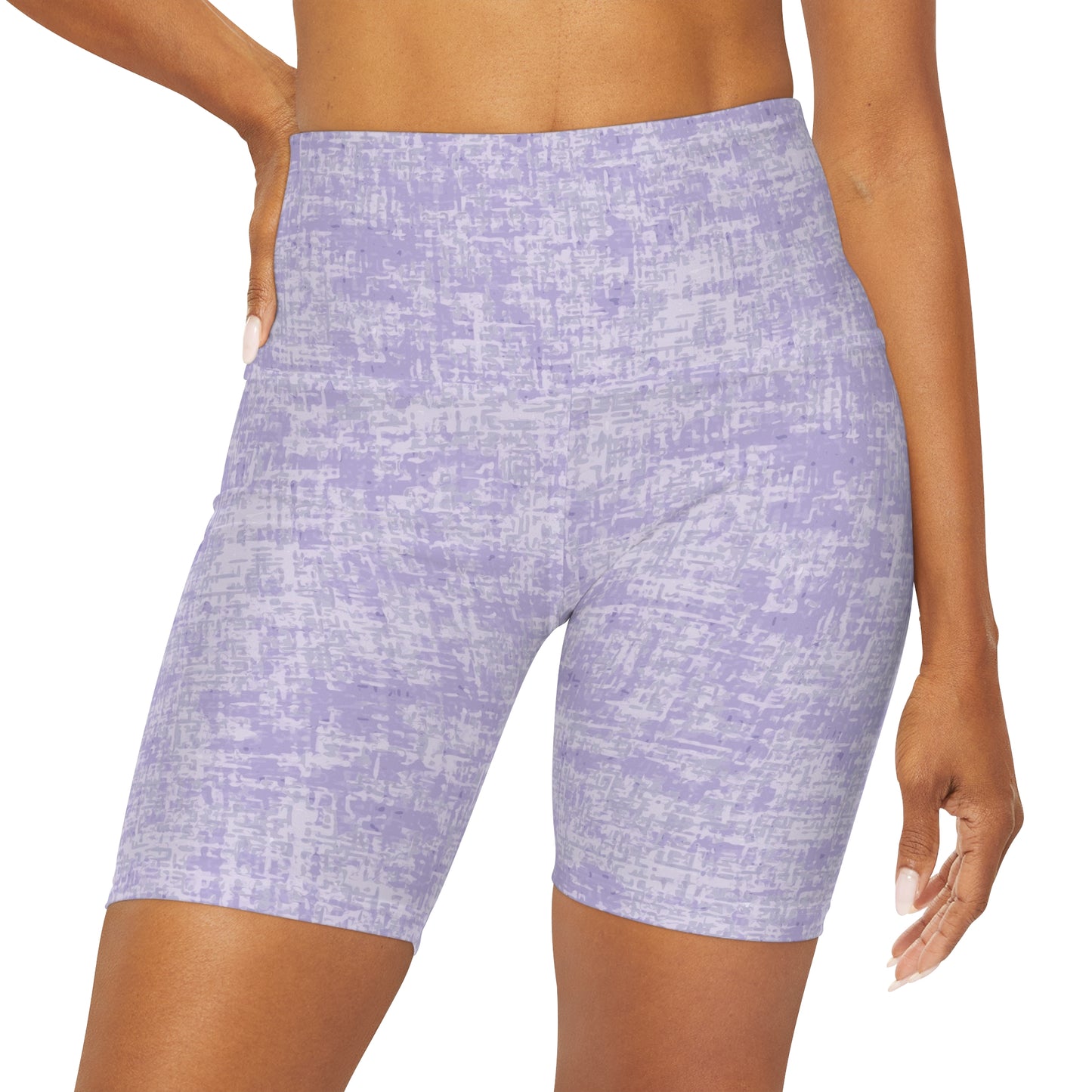 Soft Lavender “Heathered” High Waisted Shorts