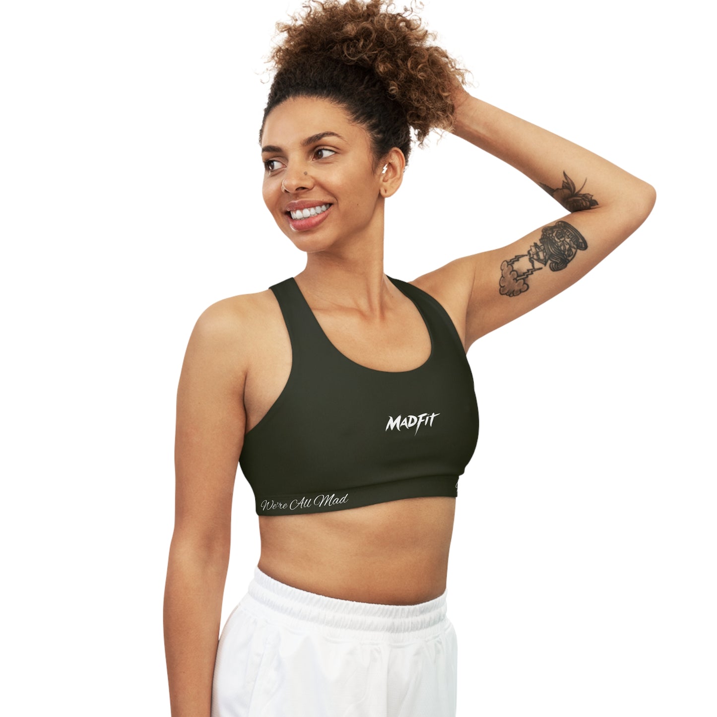 Olive Green MadFit Seamless Sports Bra