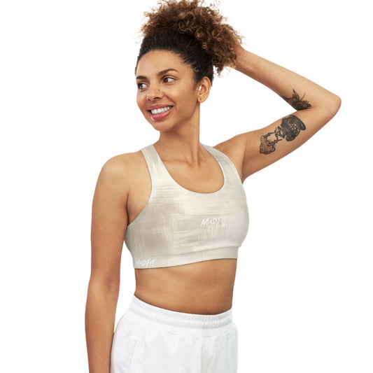 Beige Brushed Seamless Sports Bra