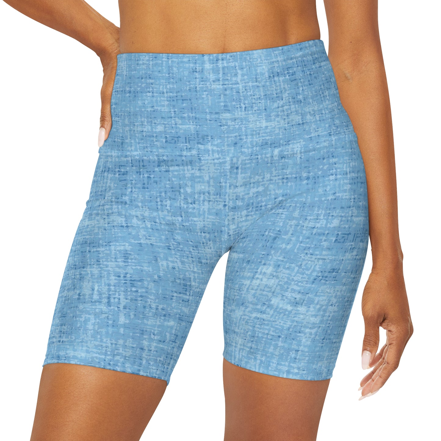 Sky Blue “Heathered” High Waisted Shorts