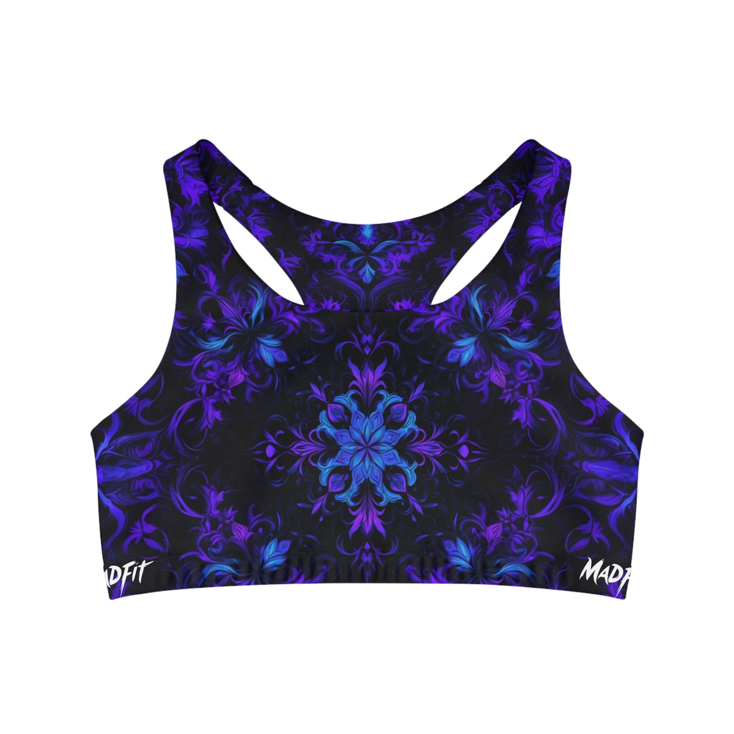 Deep Floral Seamless Sports Bra