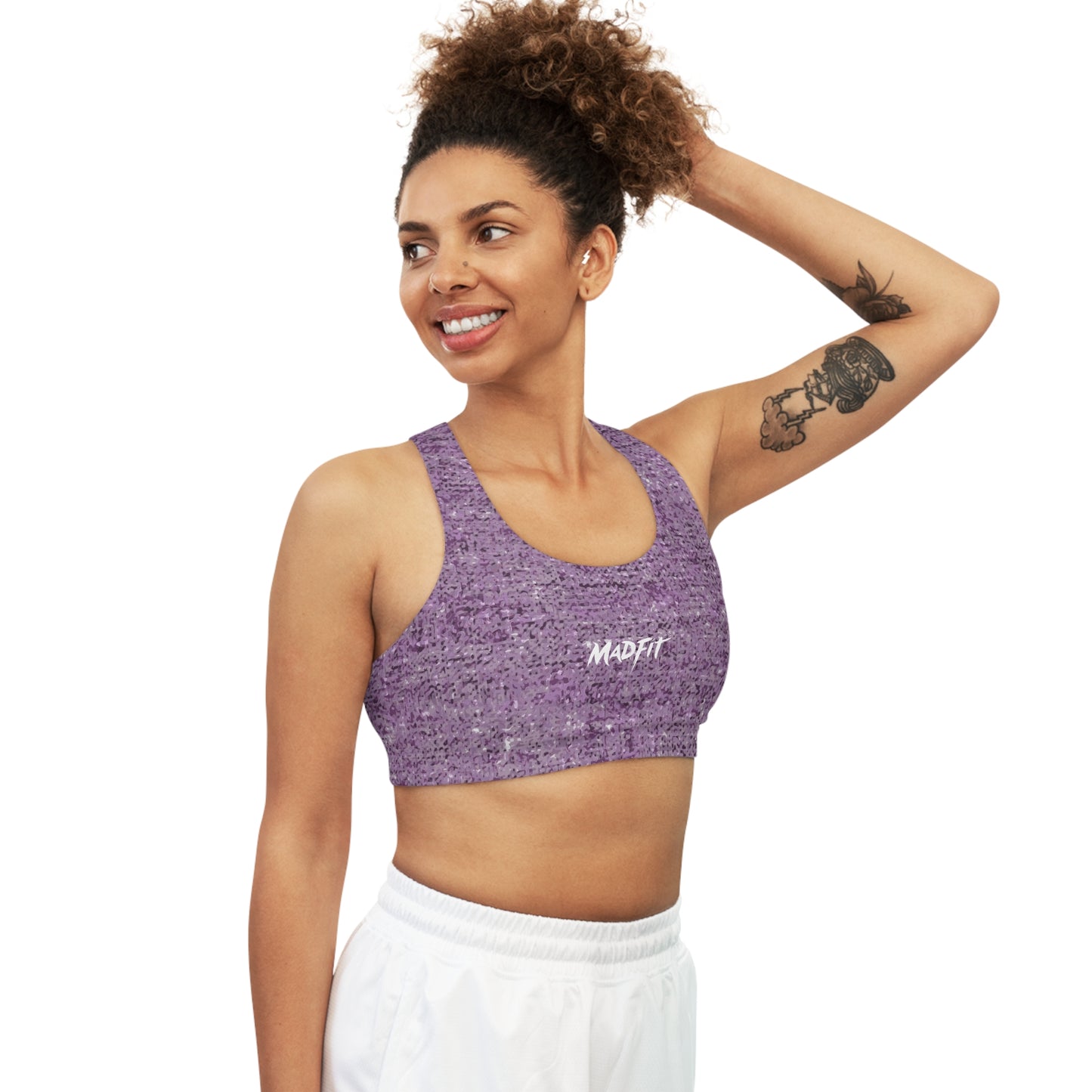 Lavender Heathered Seamless Sports Bra