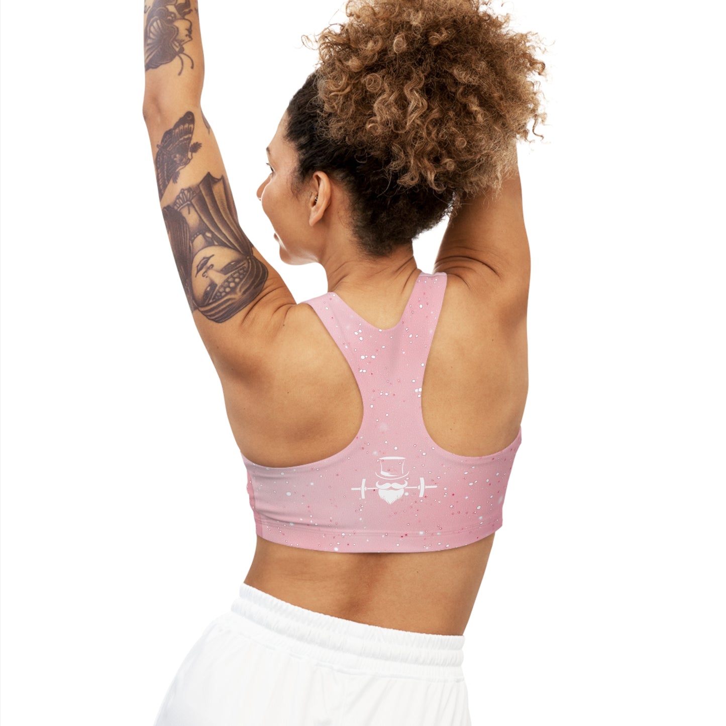 Baby Pink Speckled Seamless Sports Bra