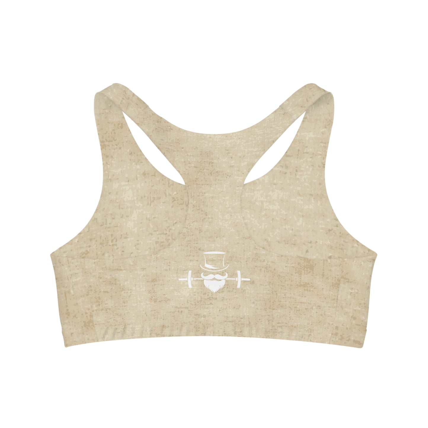 Sandstone Beige Heathered Seamless Sports Bra