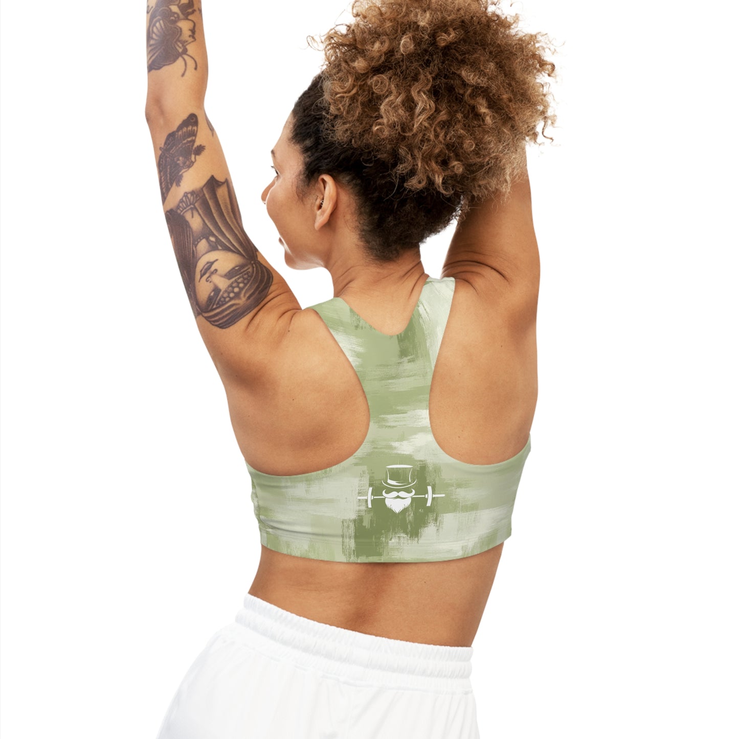 Olive Brushed Seamless Sports Bra