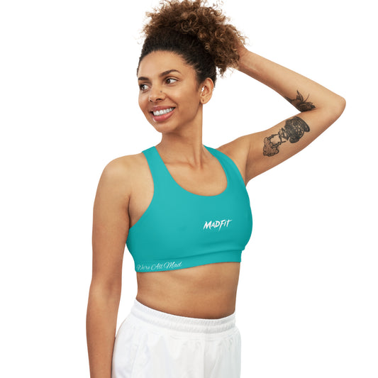 Teal MadFit Seamless Sports Bra