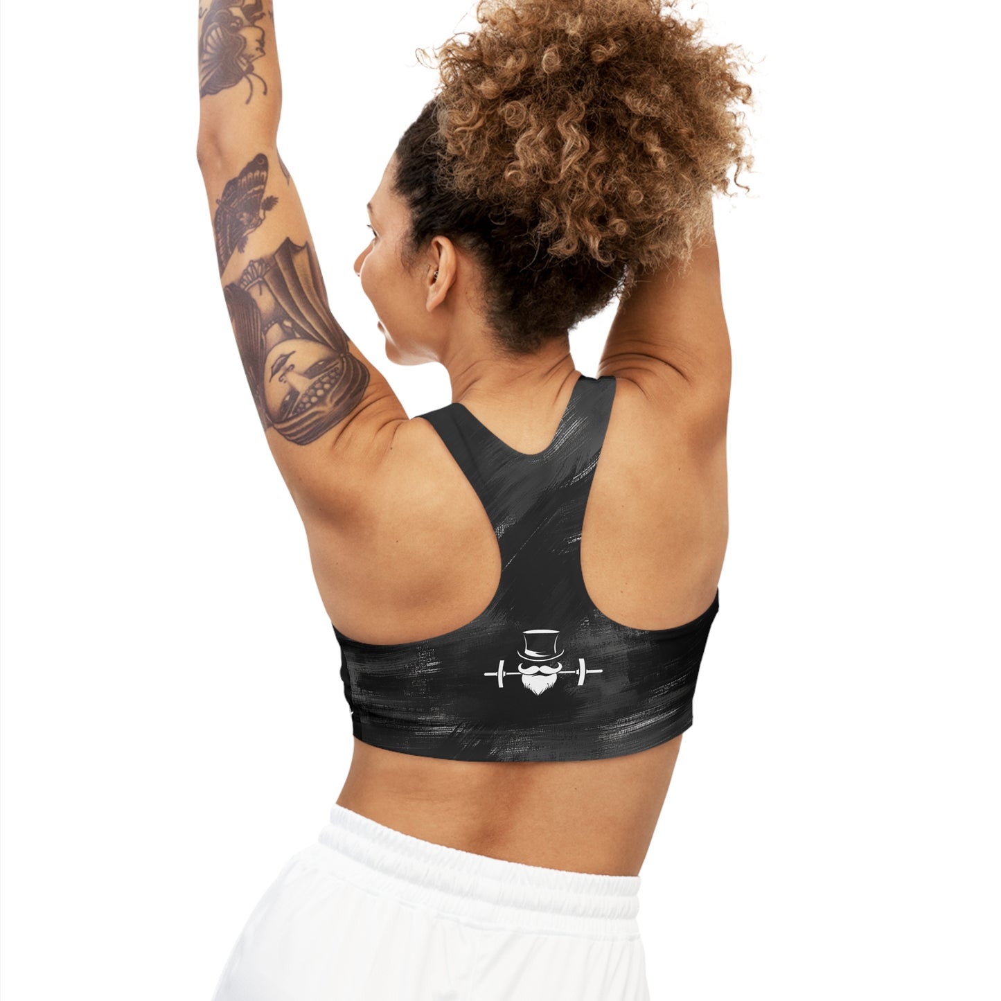 Black Brushed Seamless Sports Bra