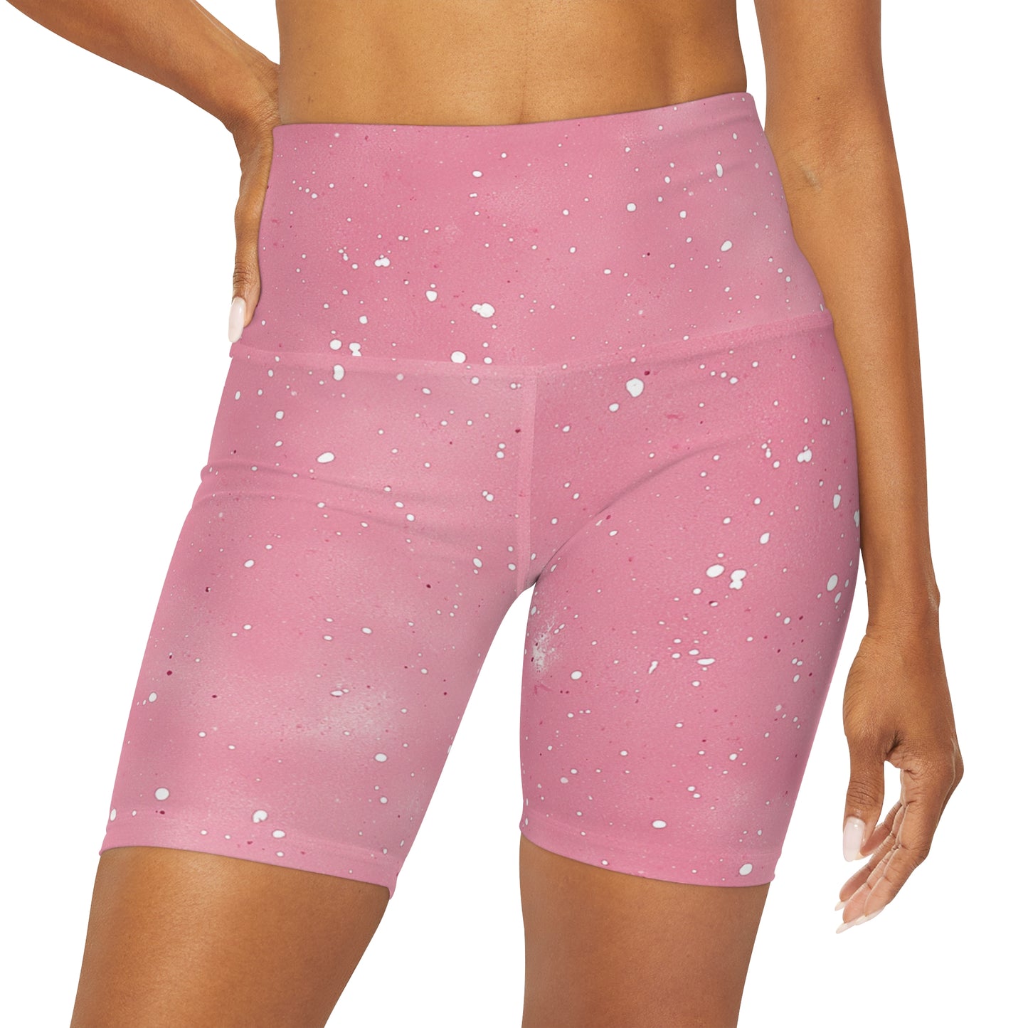 Blush Pink “Speckled” High Waisted Shorts