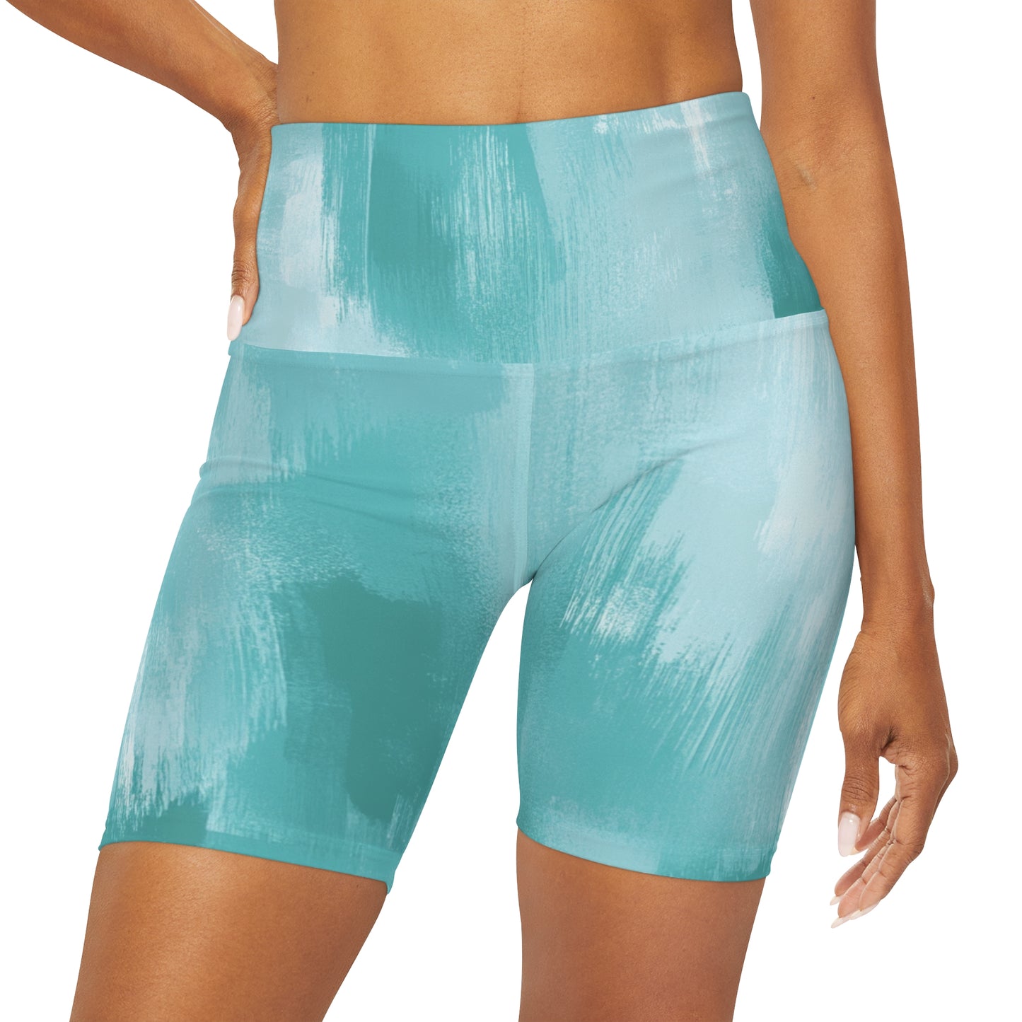 Teal Brushed High Waisted Shorts