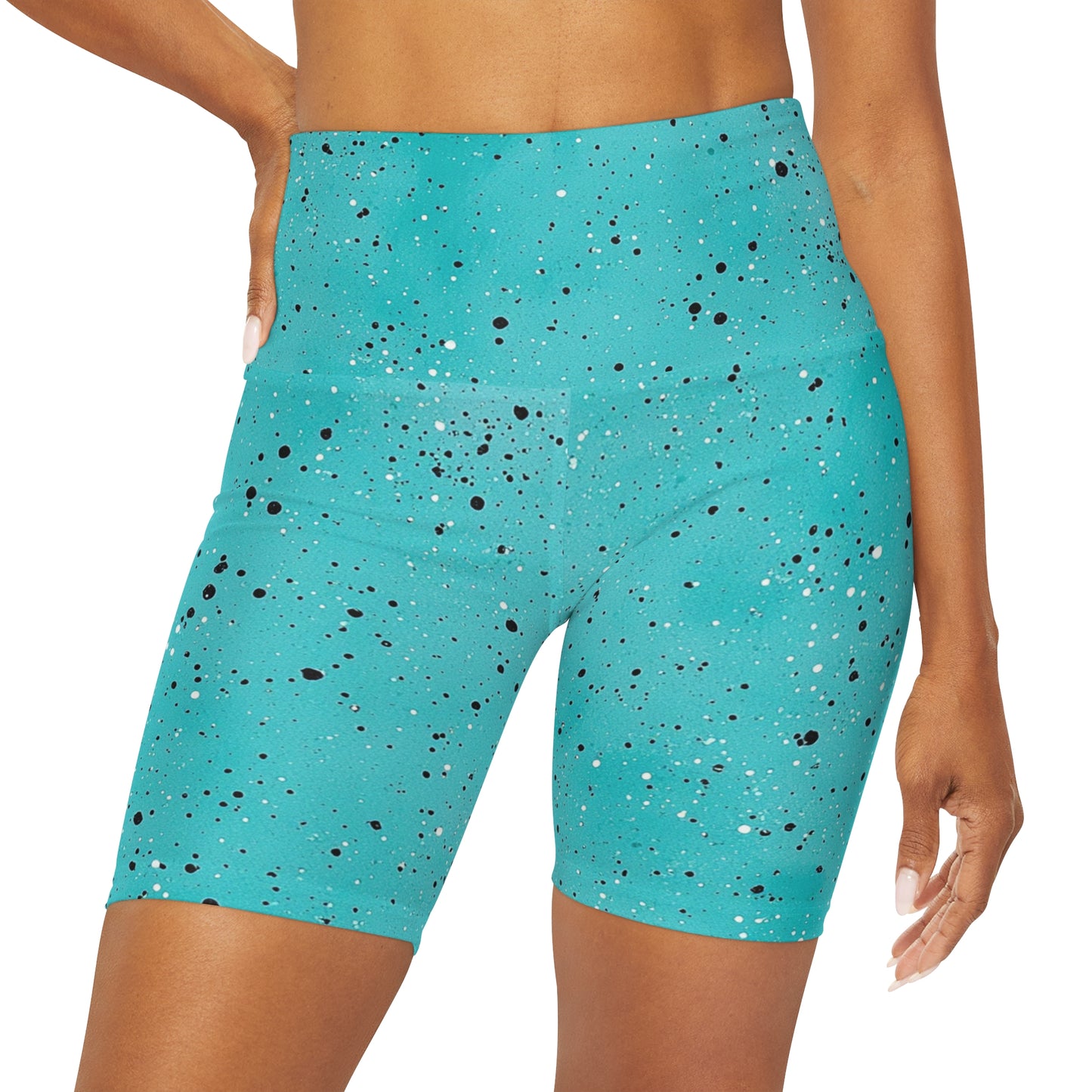 Teal “Speckled” High Waisted Shorts