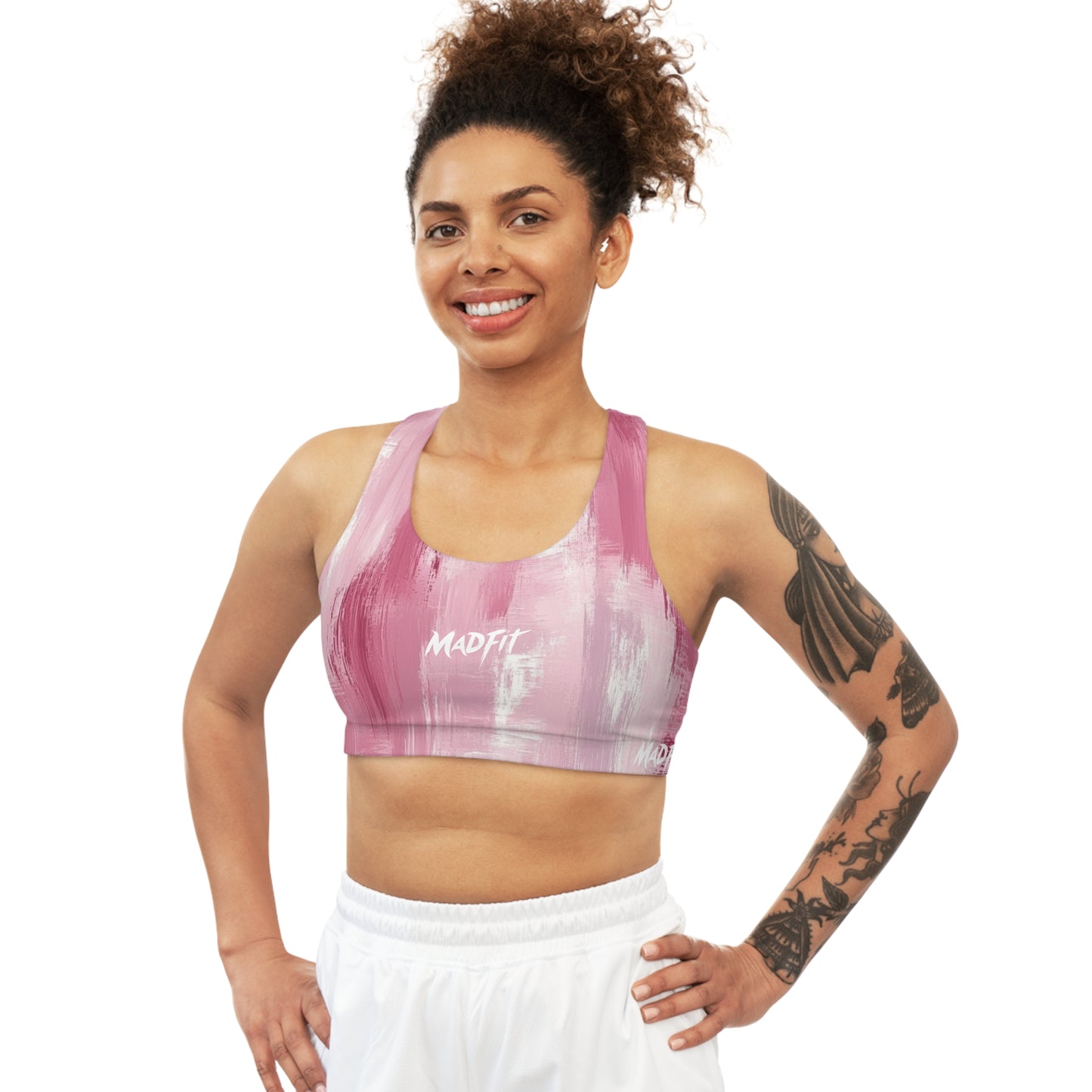 Pink Brushed Seamless Sports Bra