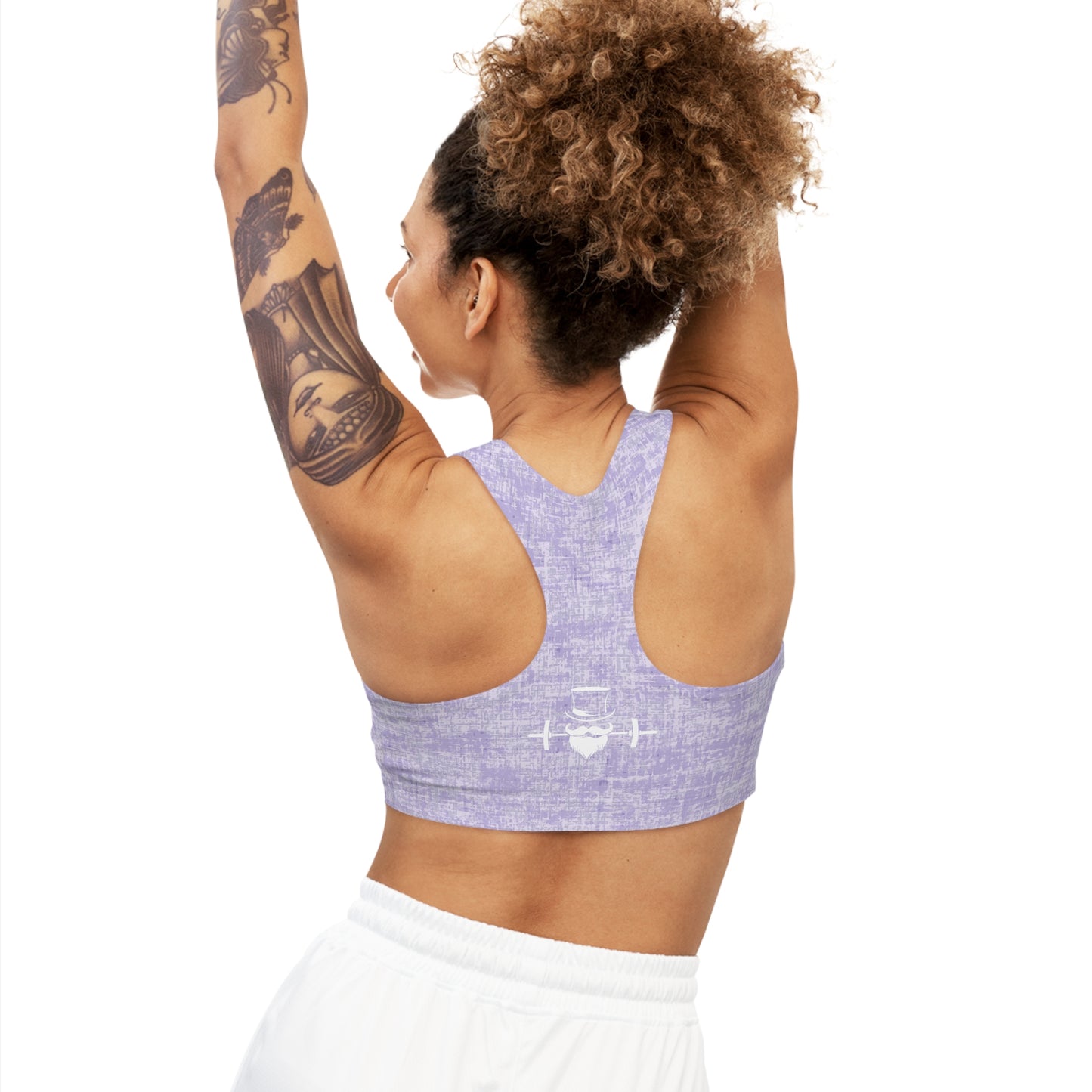 Lavender Heathered Seamless Sports Bra