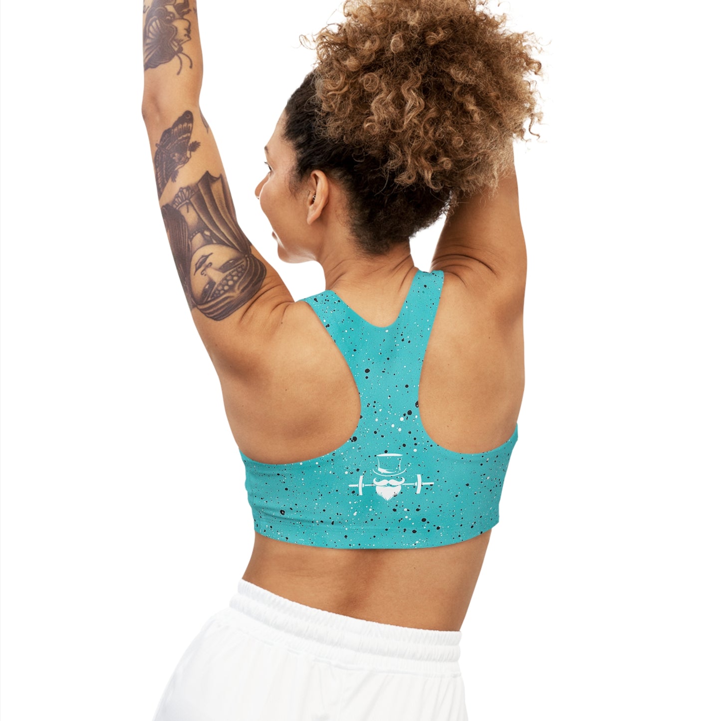 Teal Speckled Seamless Sports Bra