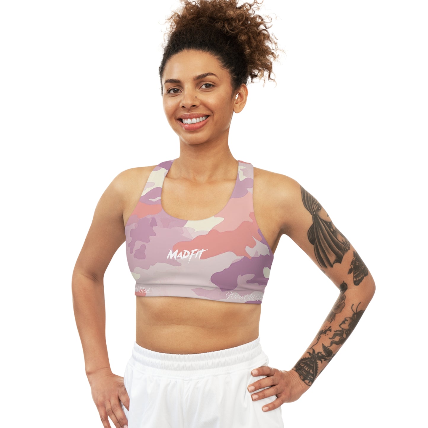 Lavender Coral Camo Seamless Sports Bra