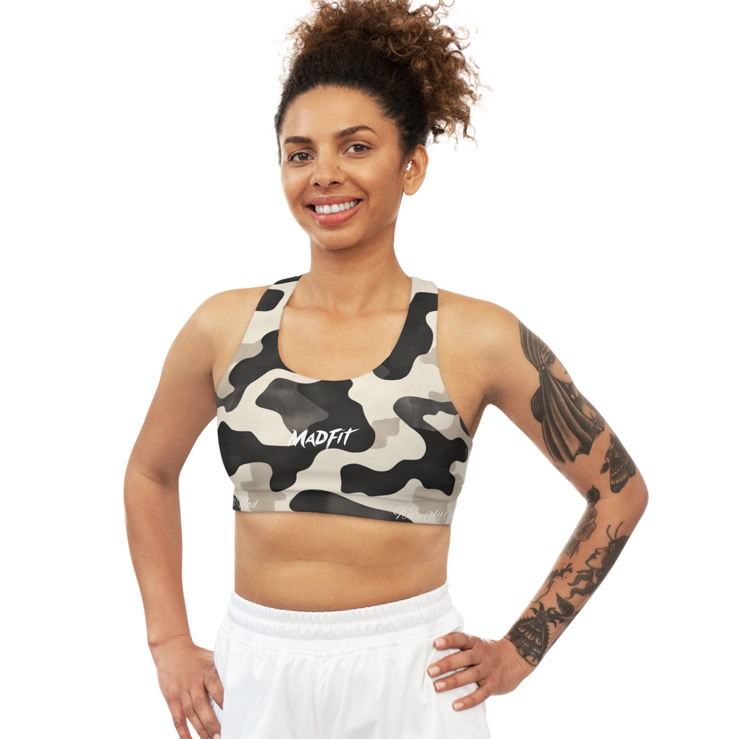 Soft Neutral Camo Seamless Sports Bra