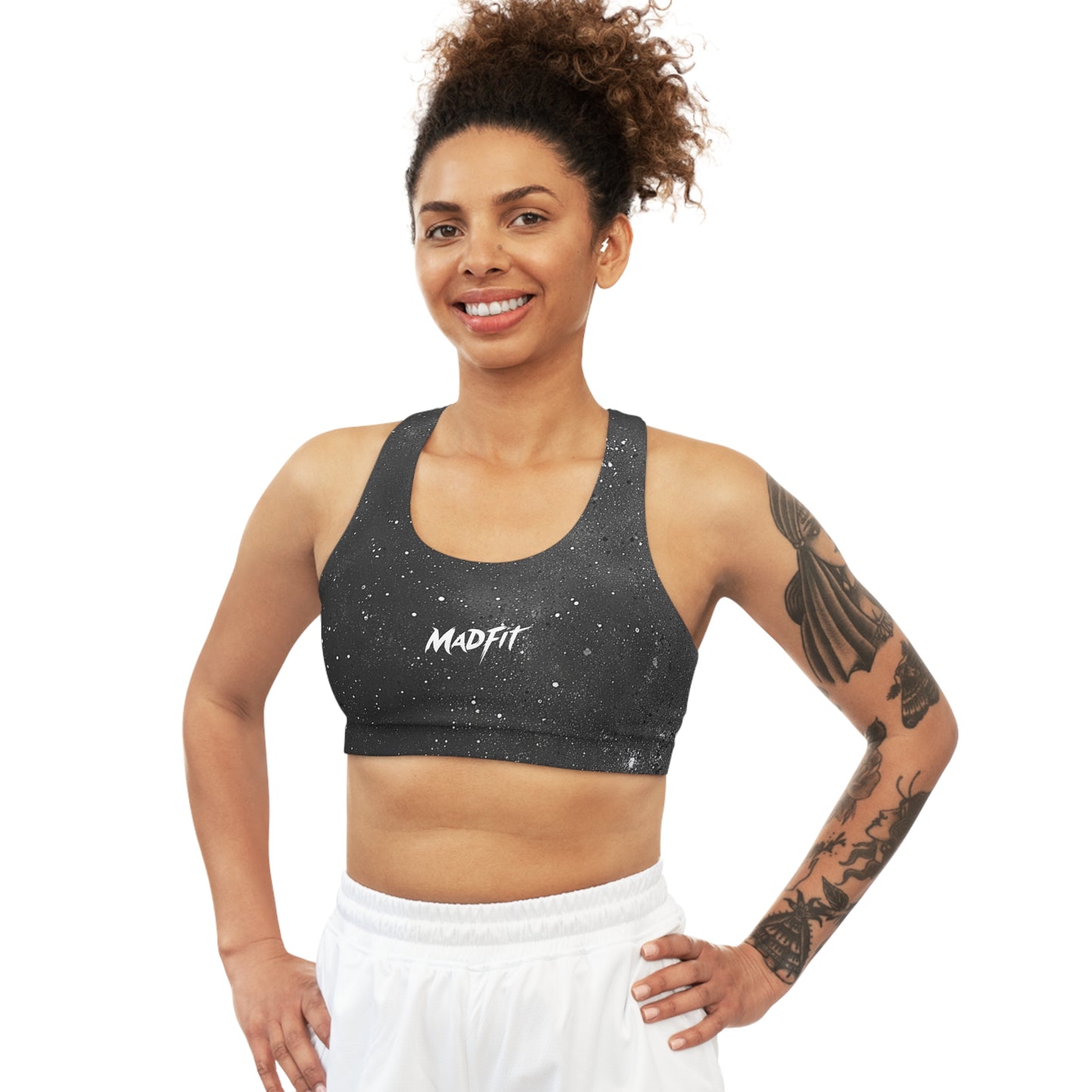 Charcoal Speckled Seamless Sports Bra