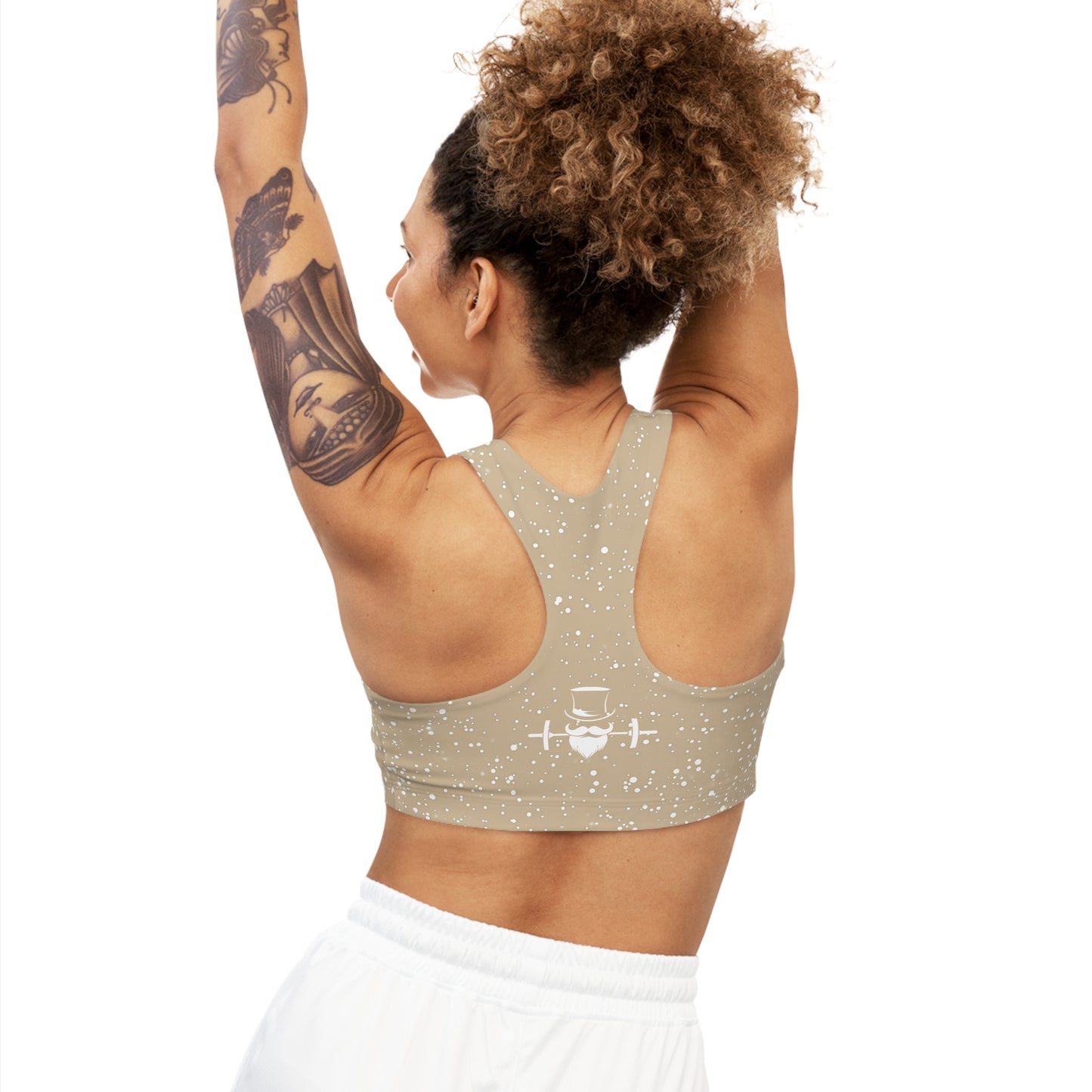 Sandstone Beige Speckled Seamless Sports Bra