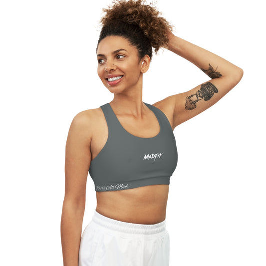 Charcoal Gray MadFit Seamless Sports Bra