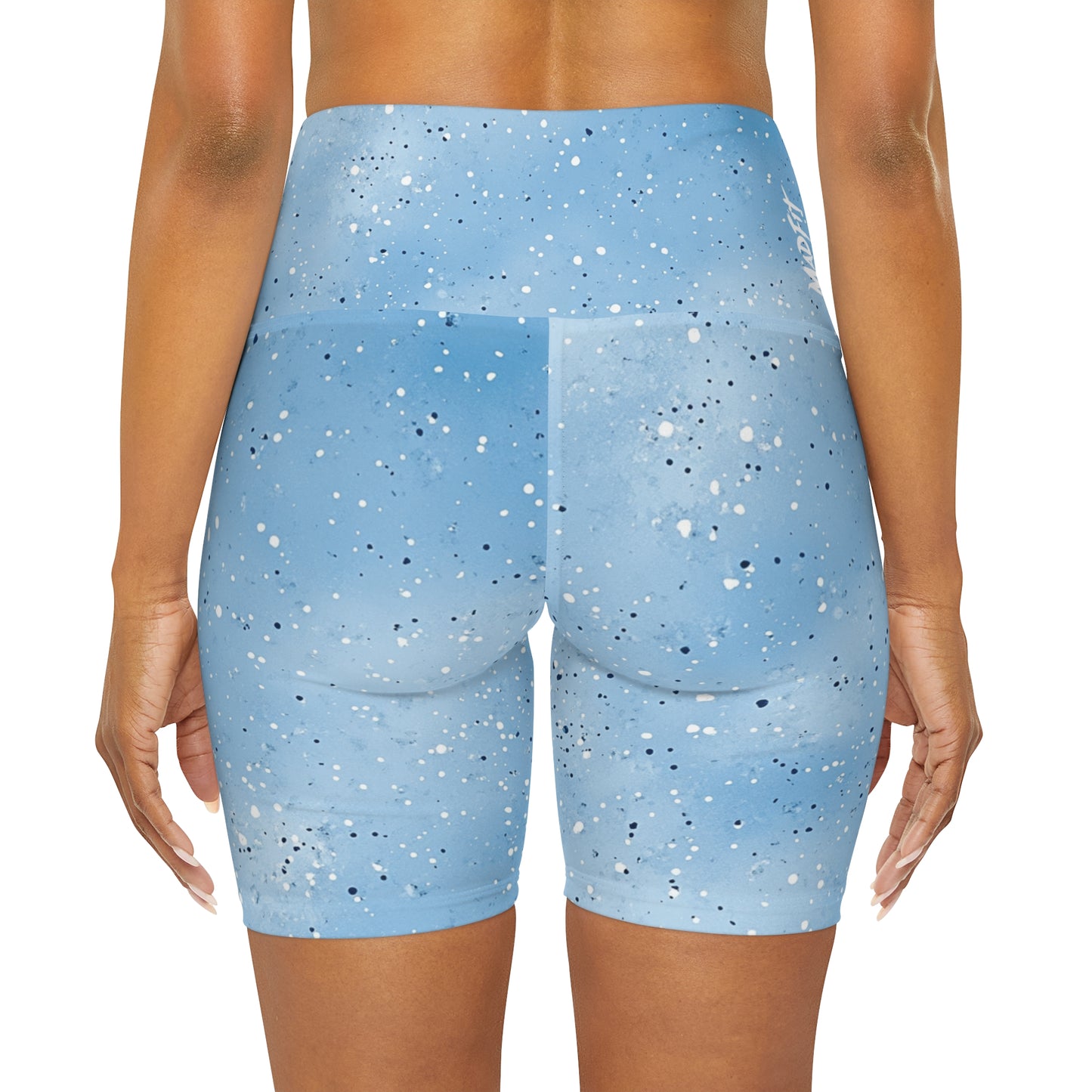 Sky Blue “Speckled” High Waisted Shorts