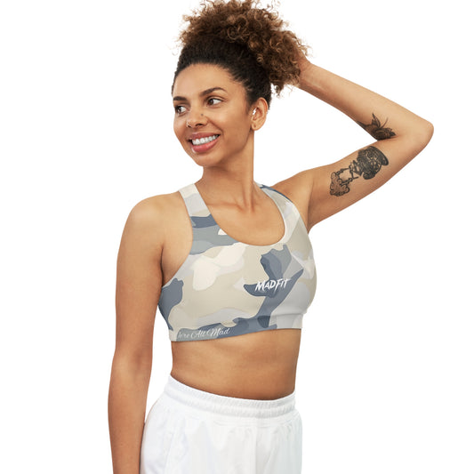 Slate Blue Camo Seamless Sports Bra