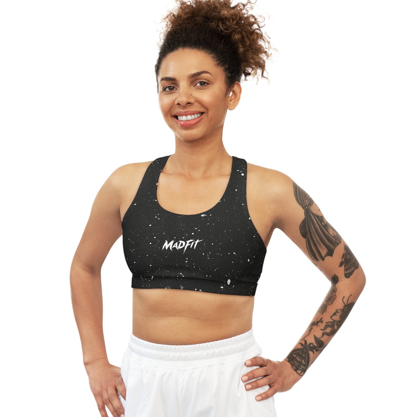 Midnight Speckled Seamless Sports Bra