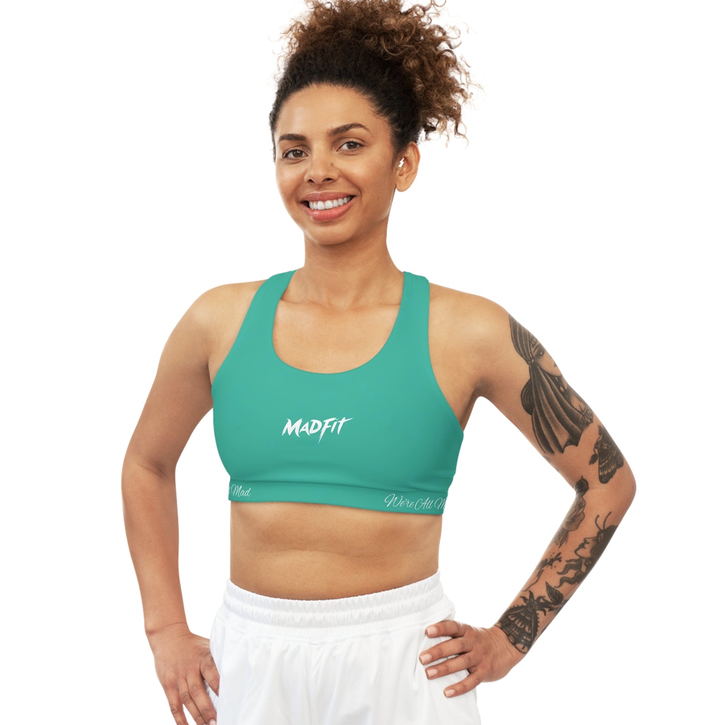 Sea Green MadFit Seamless Sports Bra