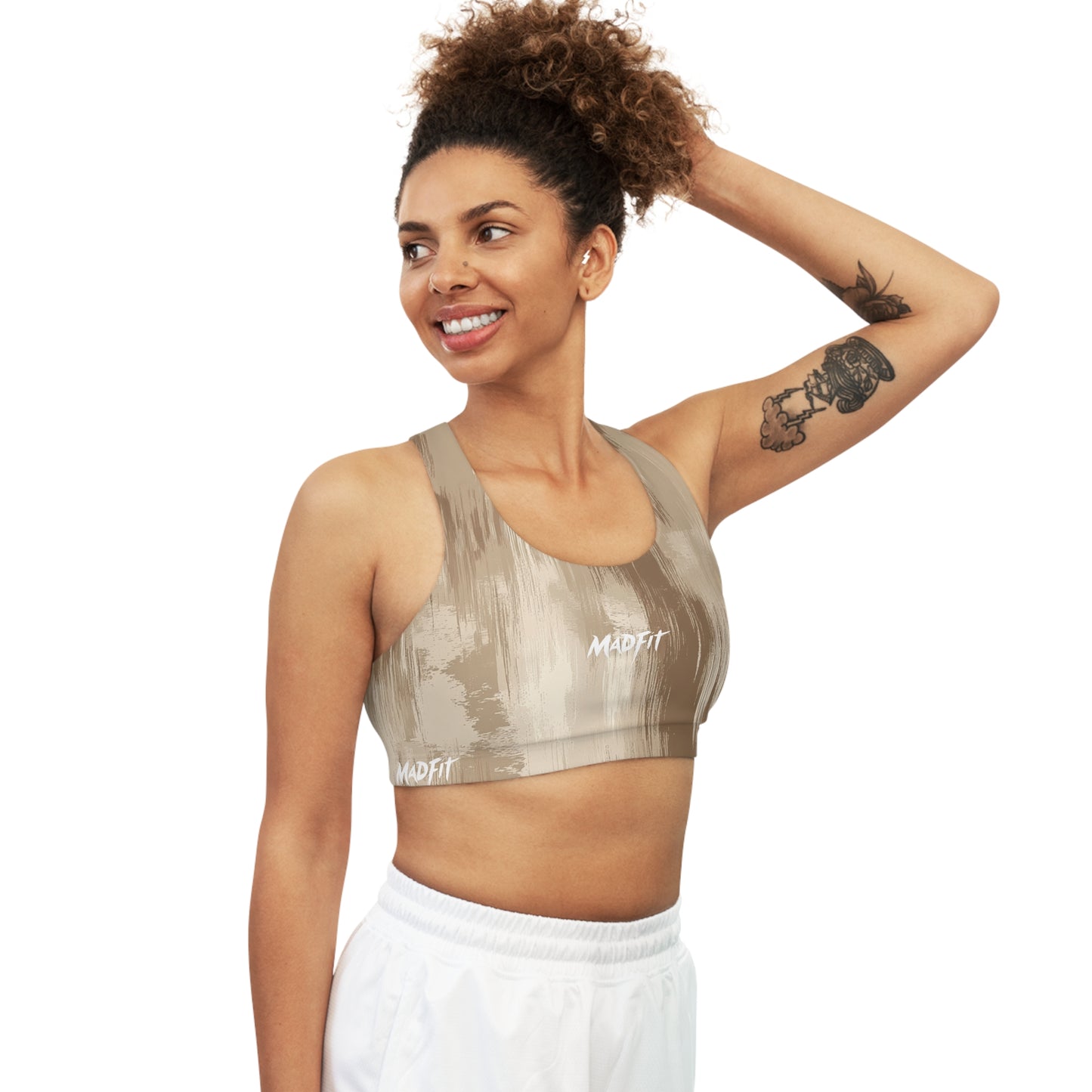 Mocha Brushed Seamless Sports Bra