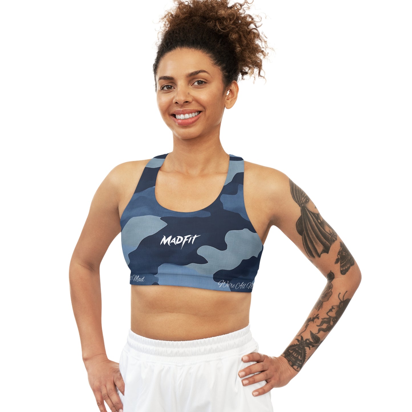 Navy Camo Seamless Sports Bra