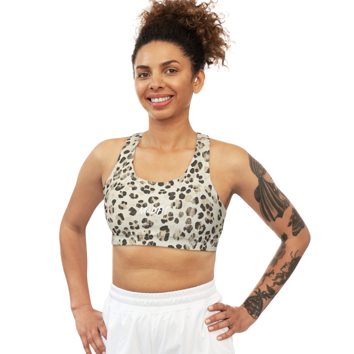 Earth Beige Night Stalker Seamless Sports Bra