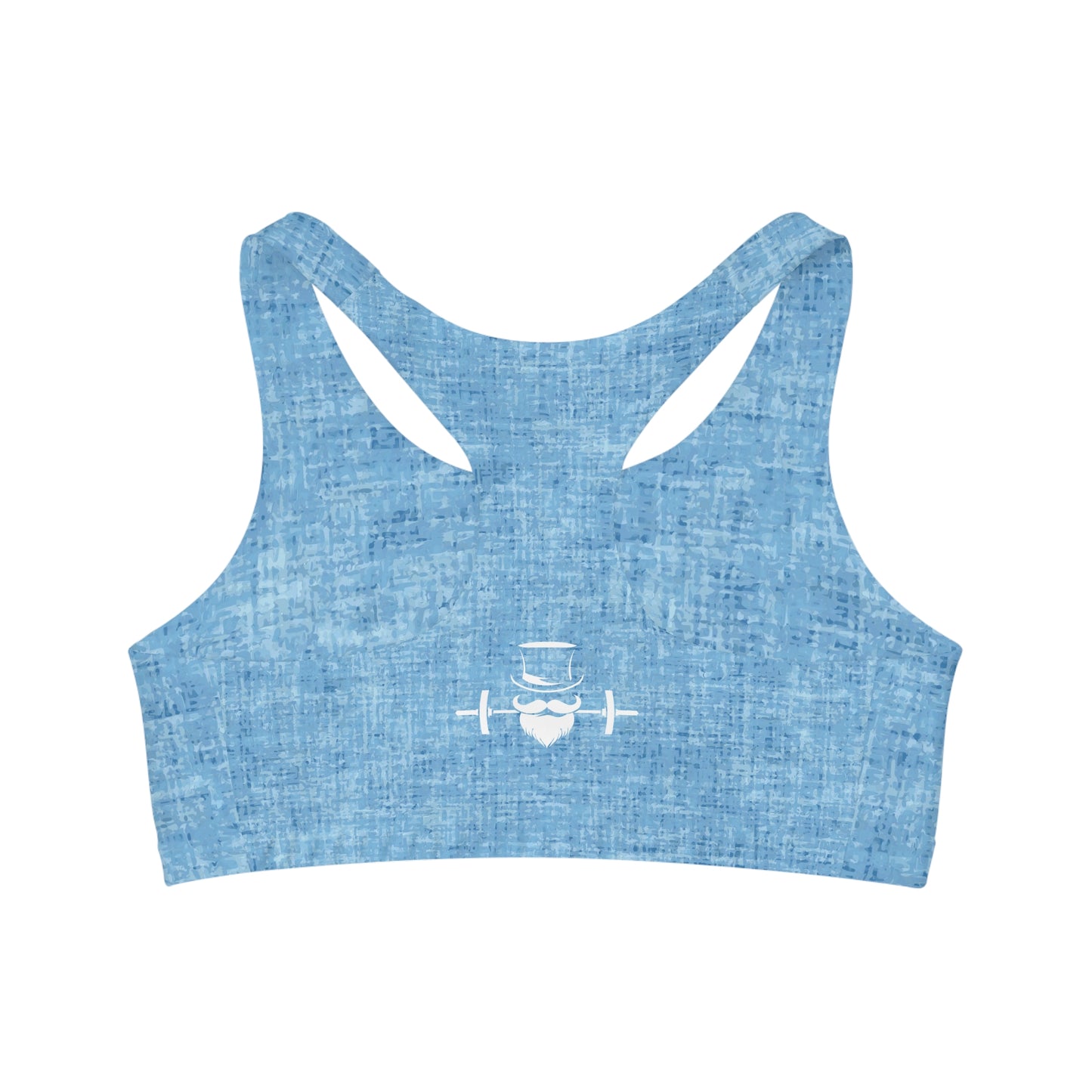 Sky Blue Heathered Seamless Sports Bra