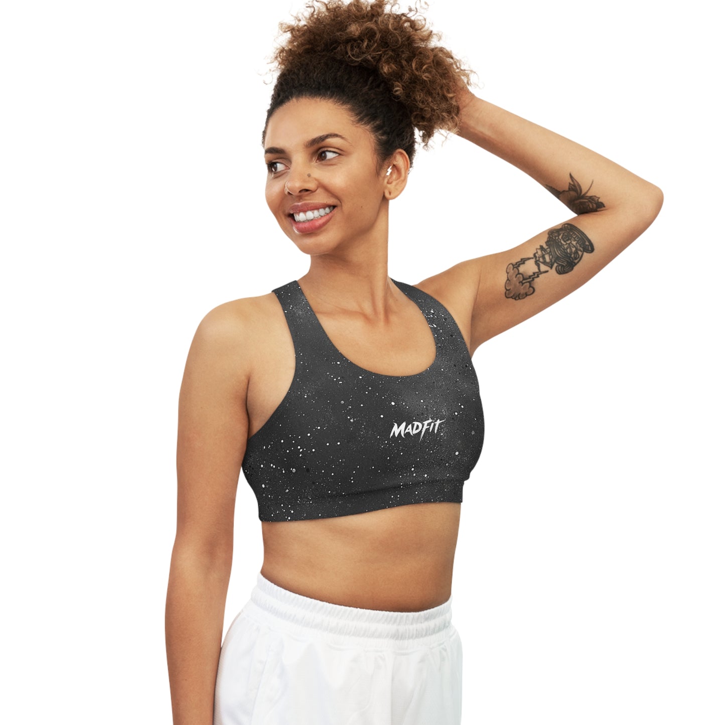 Charcoal Speckled Seamless Sports Bra