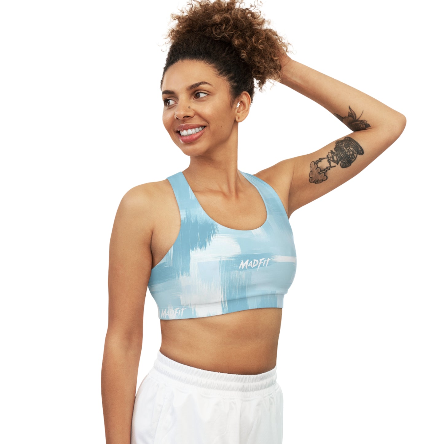 Baby Blue Brushed Seamless Sports Bra