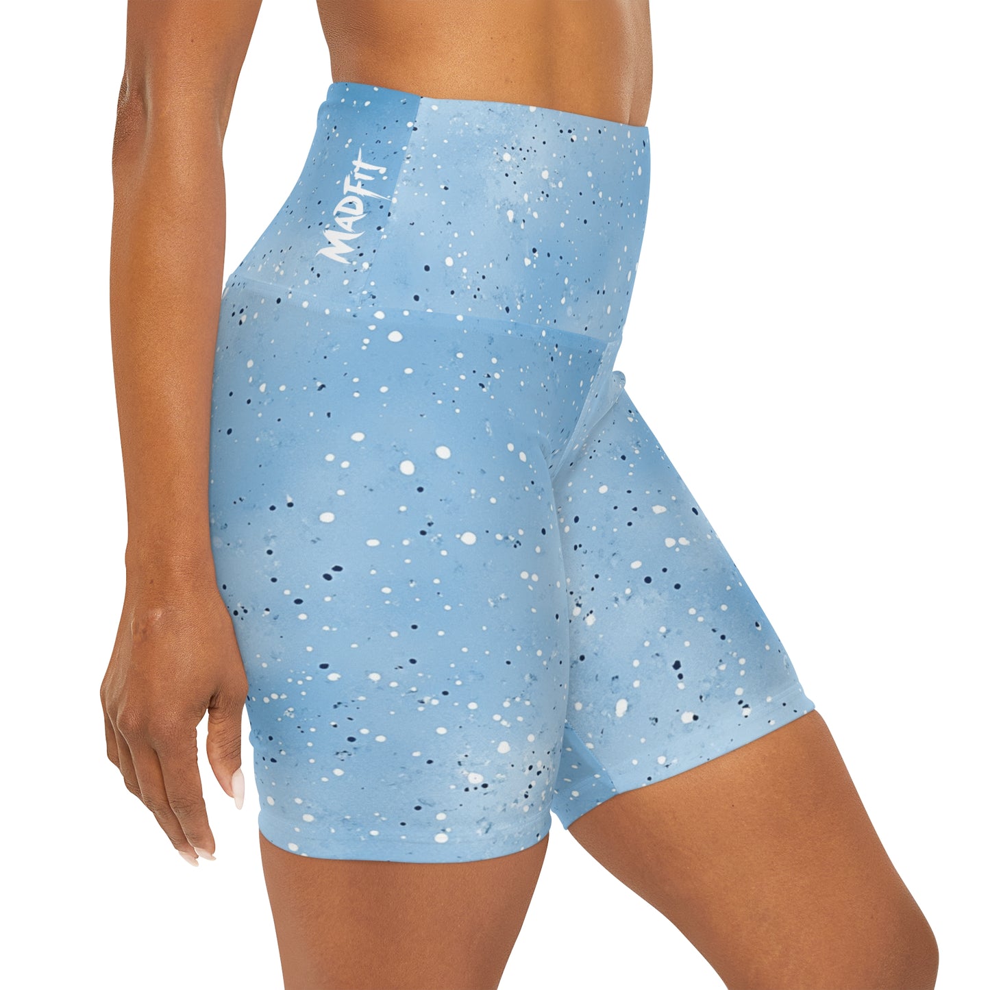 Sky Blue “Speckled” High Waisted Shorts