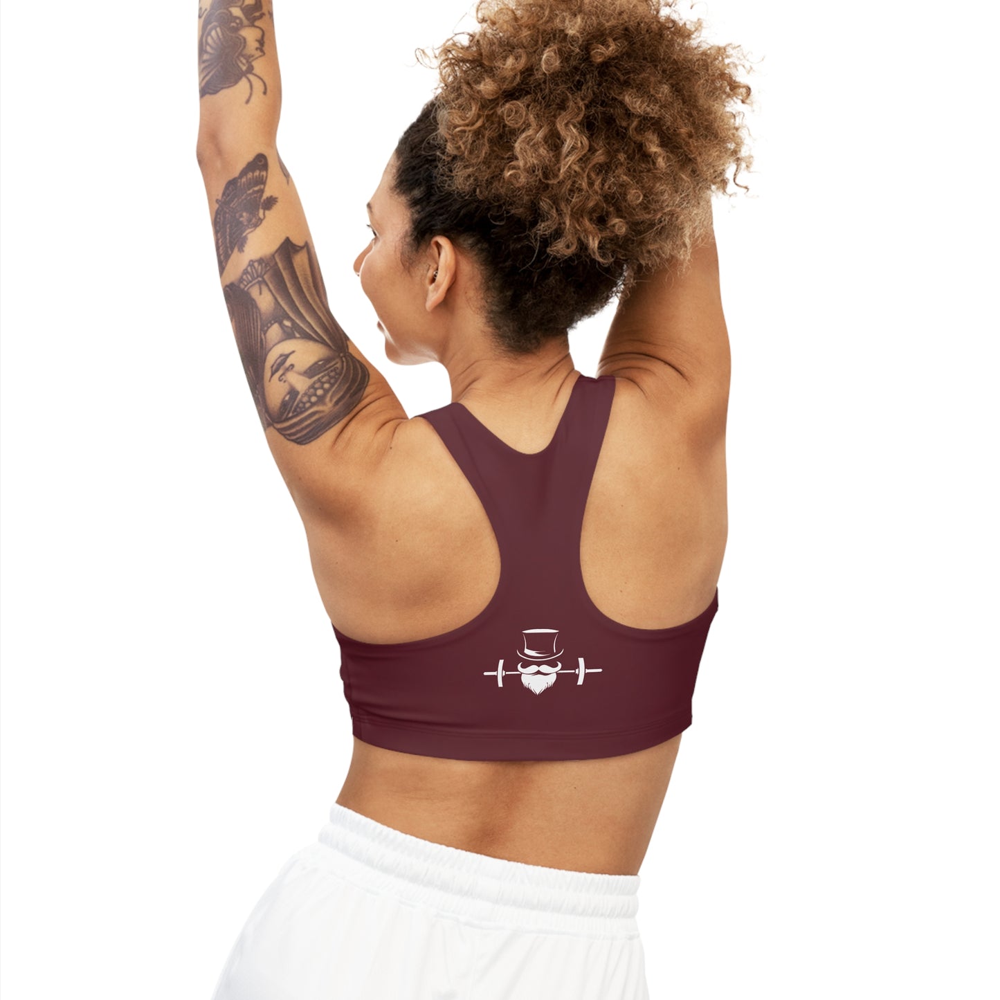 Burgundy MadFit Seamless Sports Bra