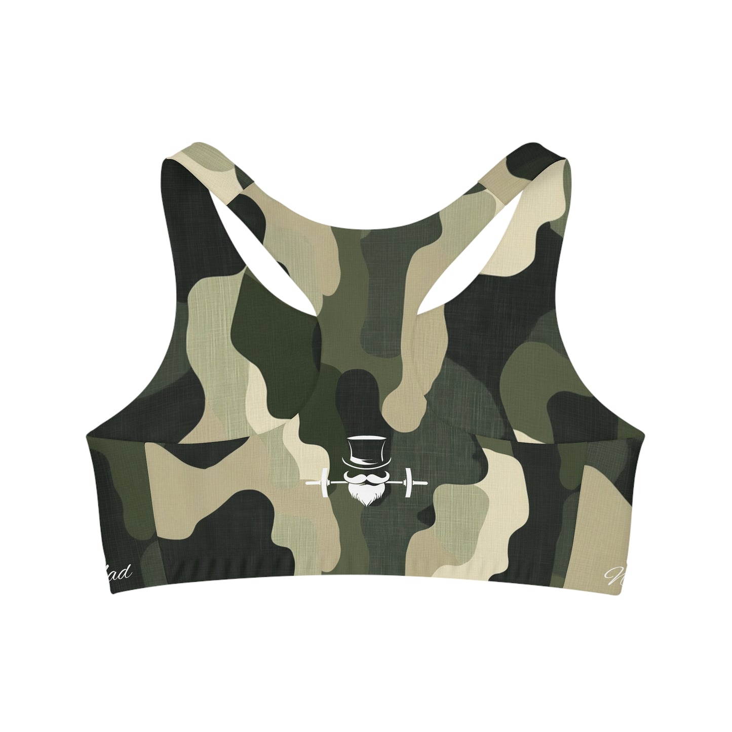 Olive Green Camo Seamless Sports Bra