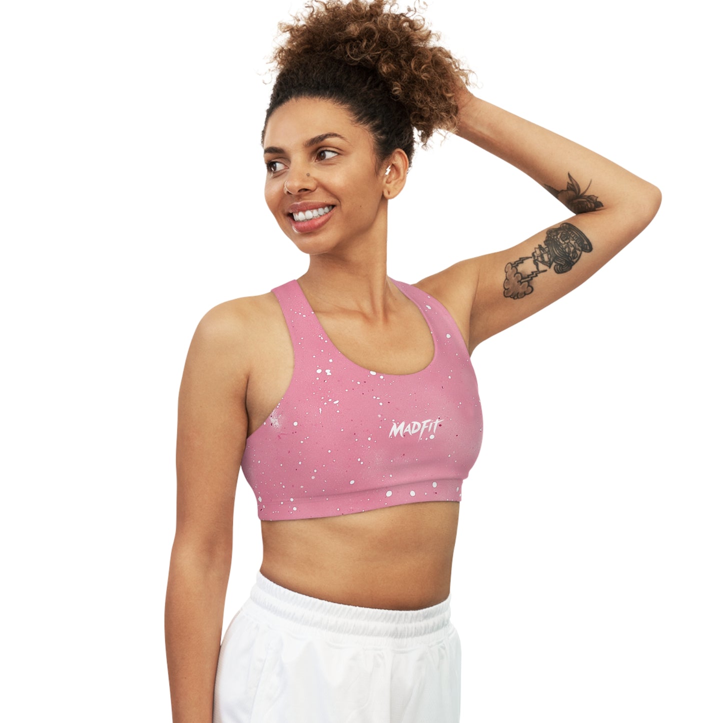 Blush Pink Speckled Seamless Sports Bra