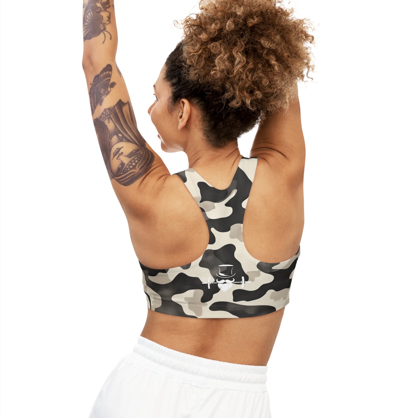 Soft Neutral Camo Seamless Sports Bra