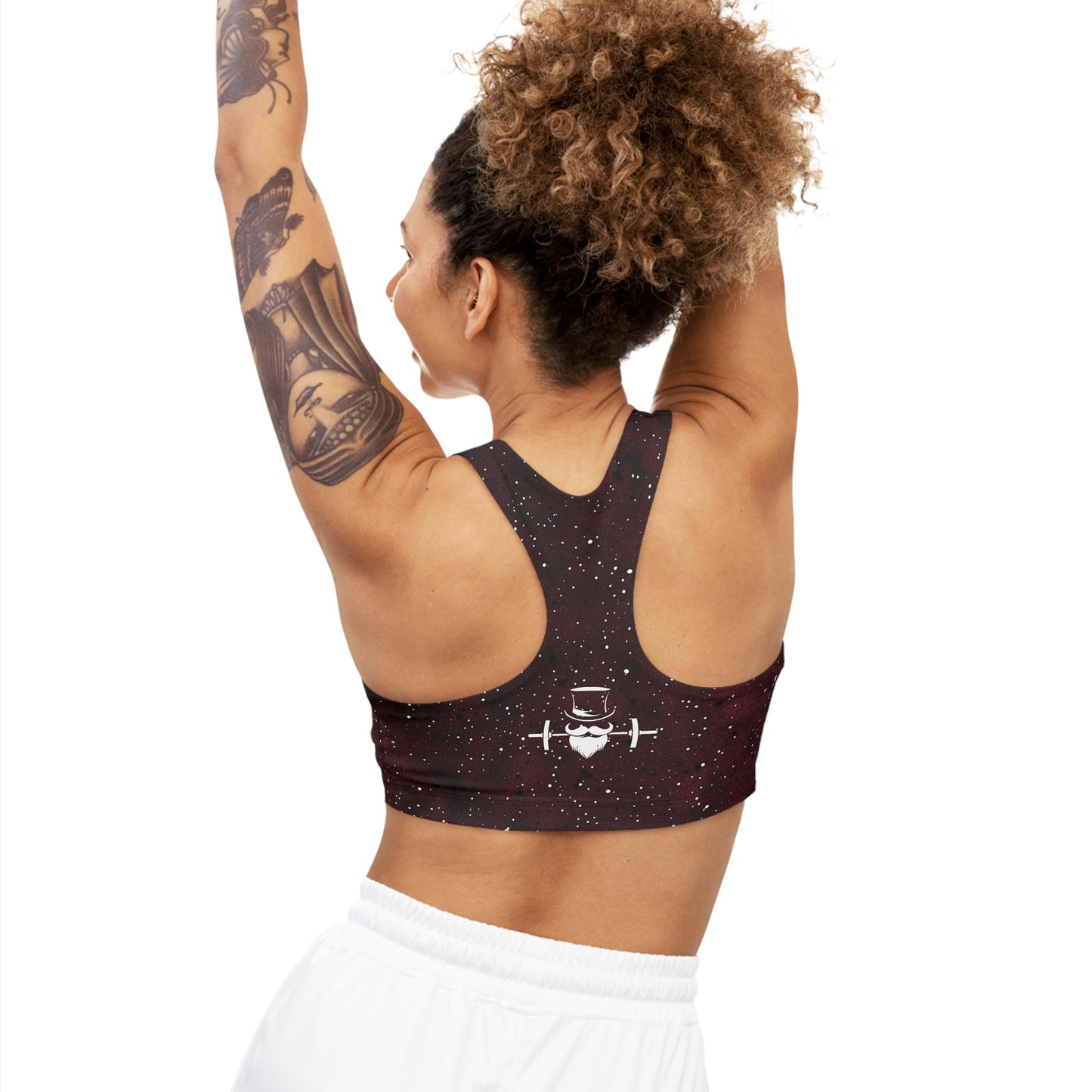 Burgundy Speckled Seamless Sports Bra