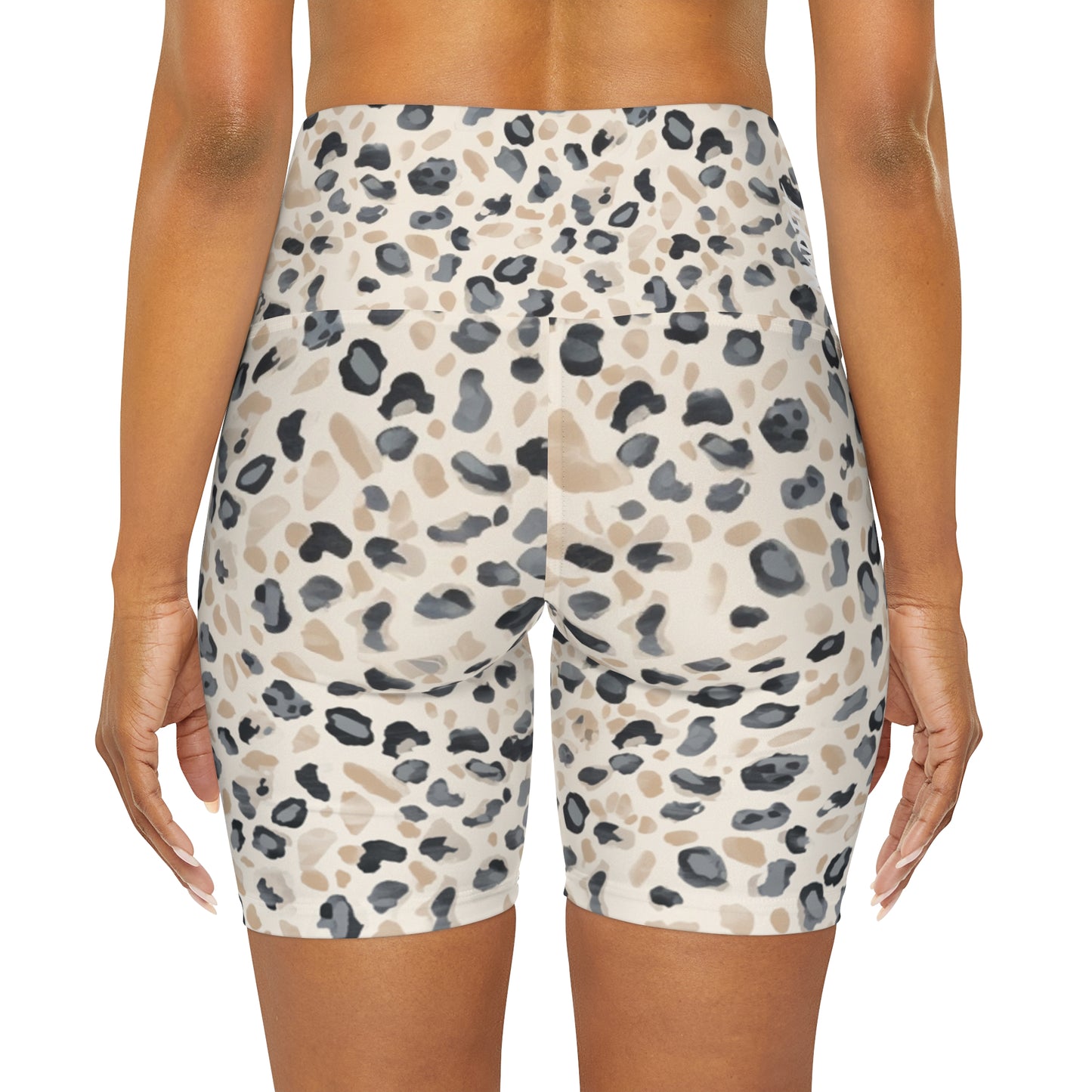 Beige Charcoal Night Stalker High Waisted Shorts