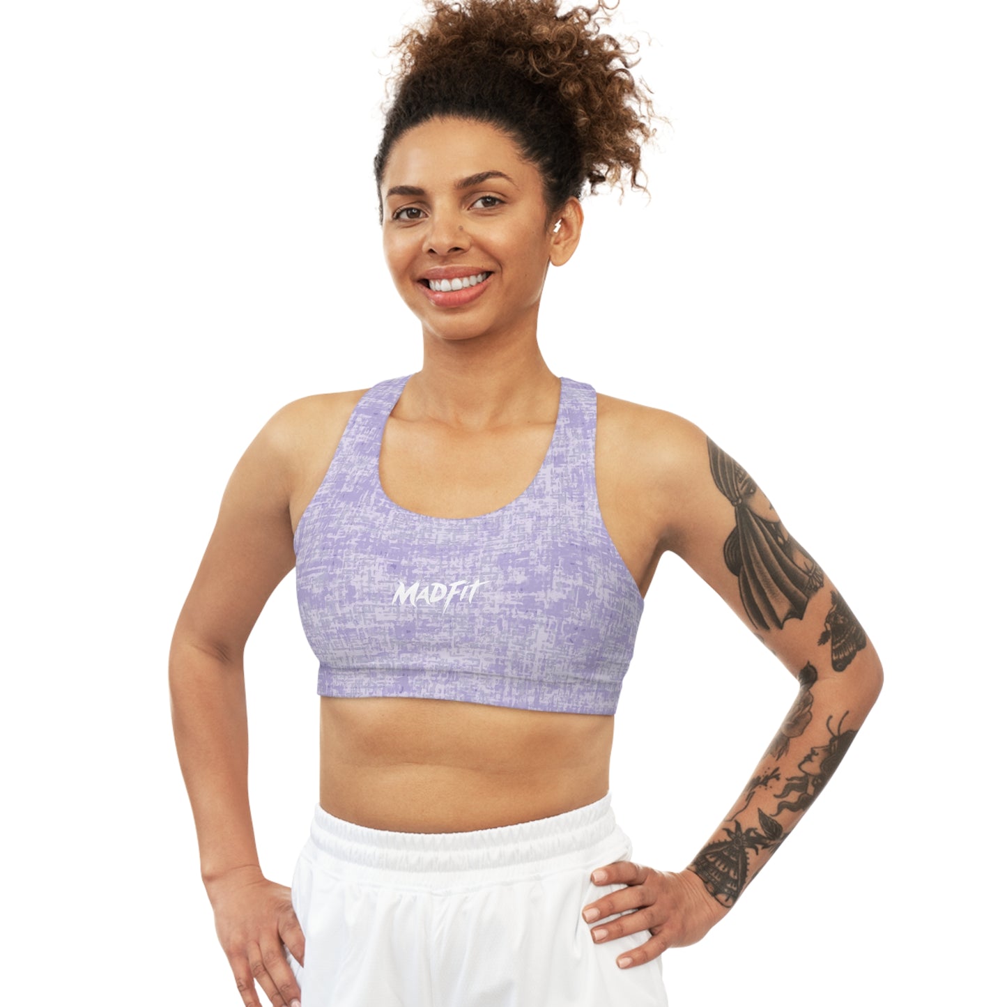 Lavender Heathered Seamless Sports Bra