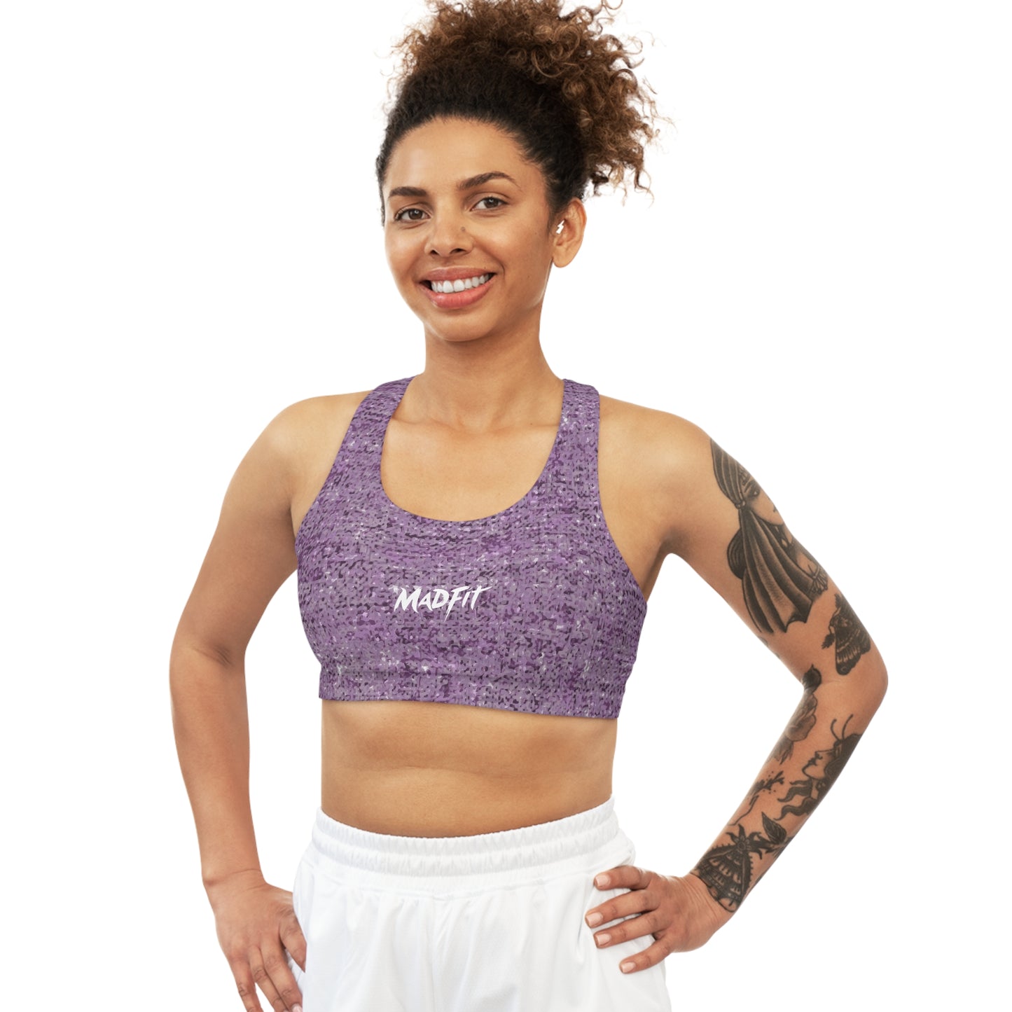 Lavender Heathered Seamless Sports Bra