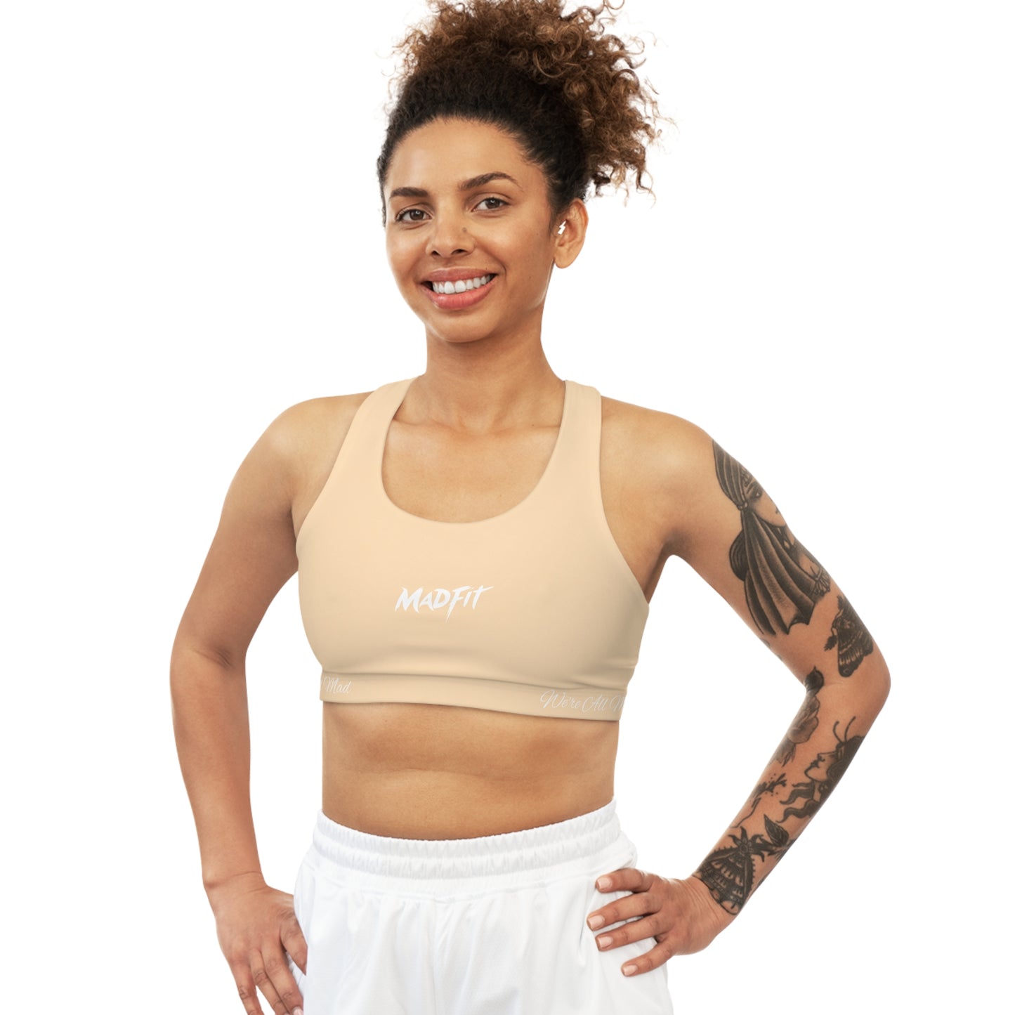 Sandstone Beige MadFit Seamless Sports Bra