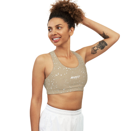 Sandstone Beige Speckled Seamless Sports Bra