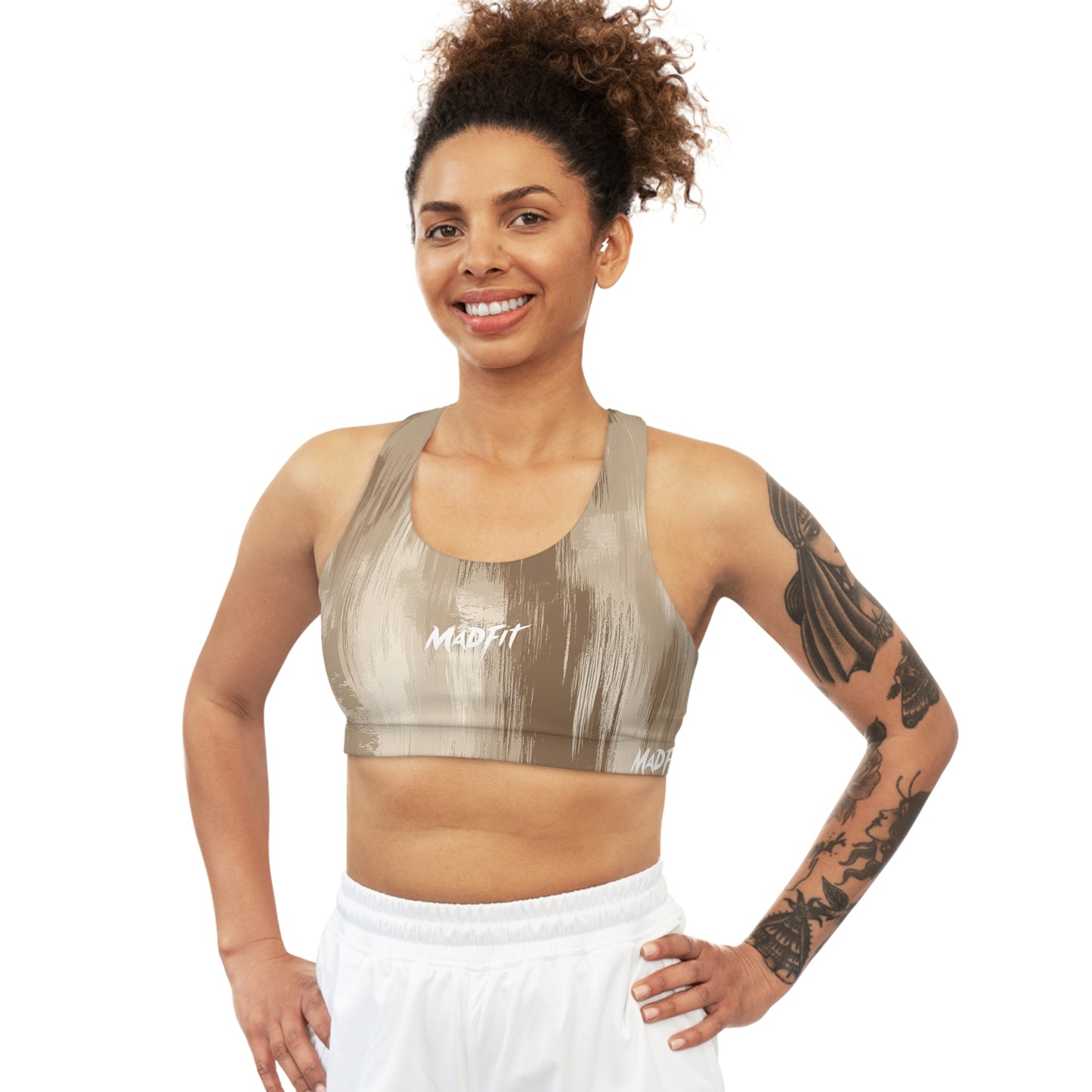 Mocha Brushed Seamless Sports Bra