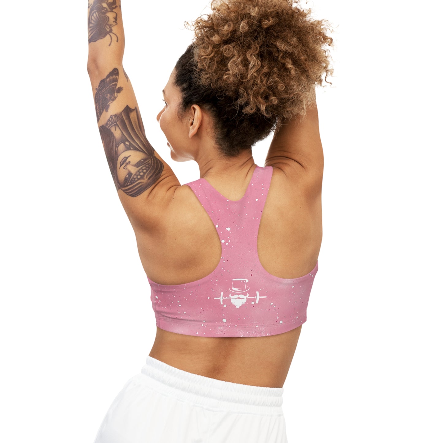 Blush Pink Speckled Seamless Sports Bra